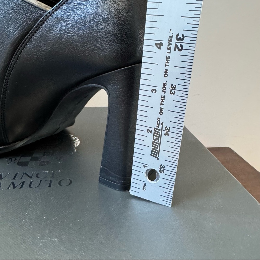 Vince Camuto Black Ankle Boots with Gold Buckle - Picture 8 of 10
